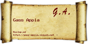Gass Appia névjegykártya